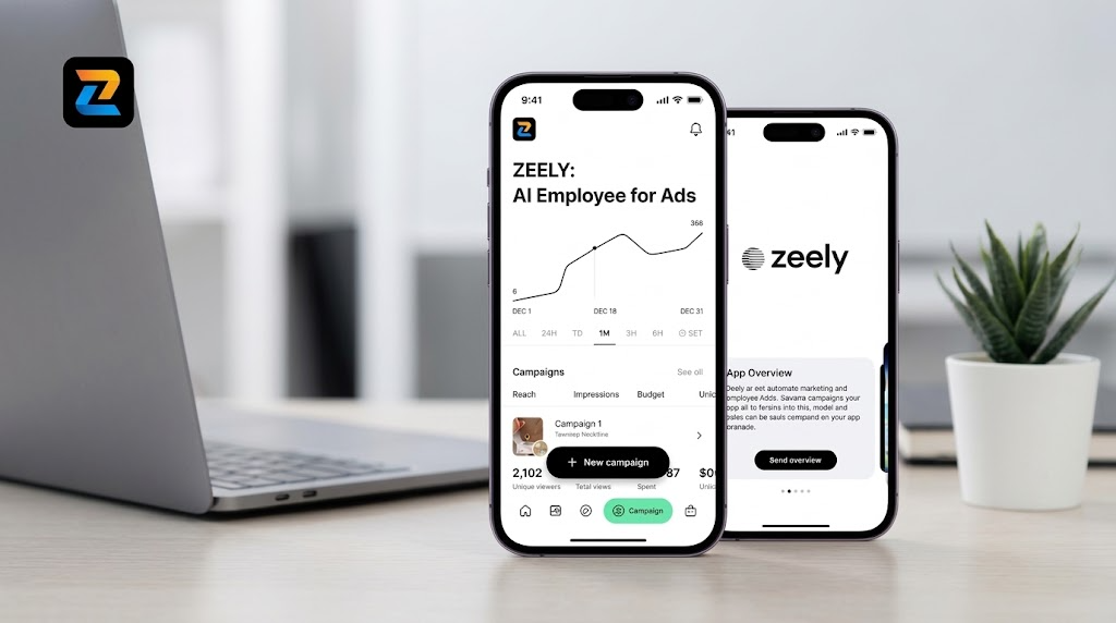 Zeely App AI marketing platform with ad creation, video tools, pricing, and features for small businesses.