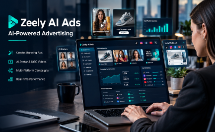 Zeely AI ads platform creating realistic video and image advertisements for modern small business marketing campaigns